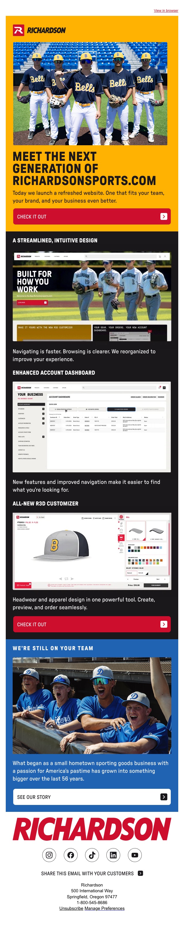 Email 1: Meet the next generation of Richardsonsports.com